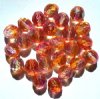 25 10mm Faceted Crystal Orange Pink AB Beads